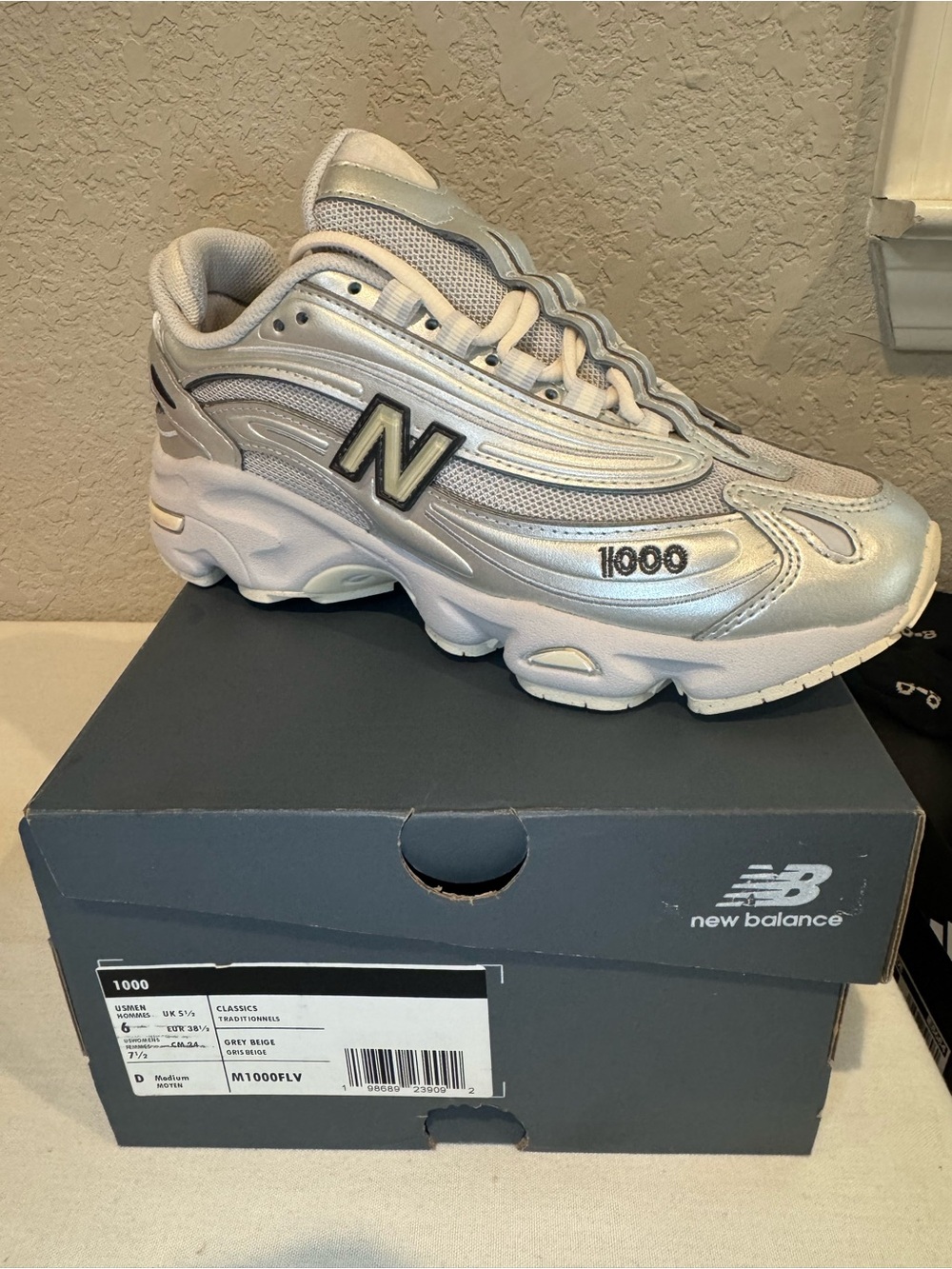 New Balance Silver Metallic 1000 Athletic Sneakers